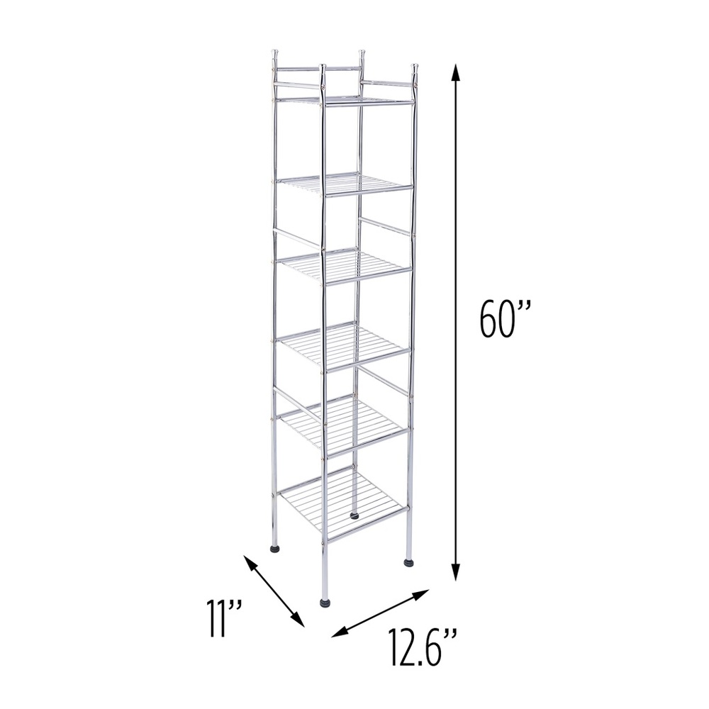 🎁 new - 6 Tier Chrome Bathroom Storage Shelving - Picture 5 of 6